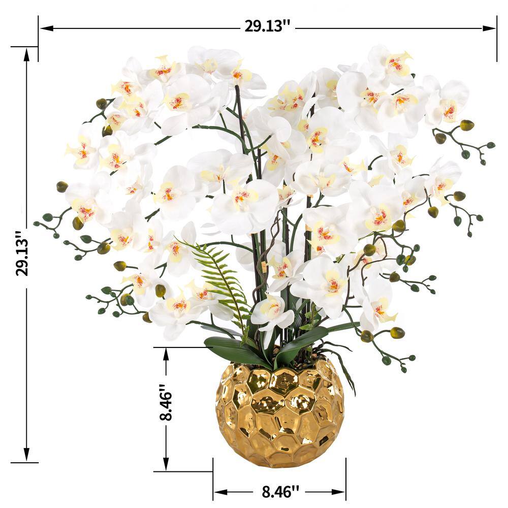 Vanity Art 29.13 in. H Artificial Orchid Floral Arrangement in Ceramics Vase