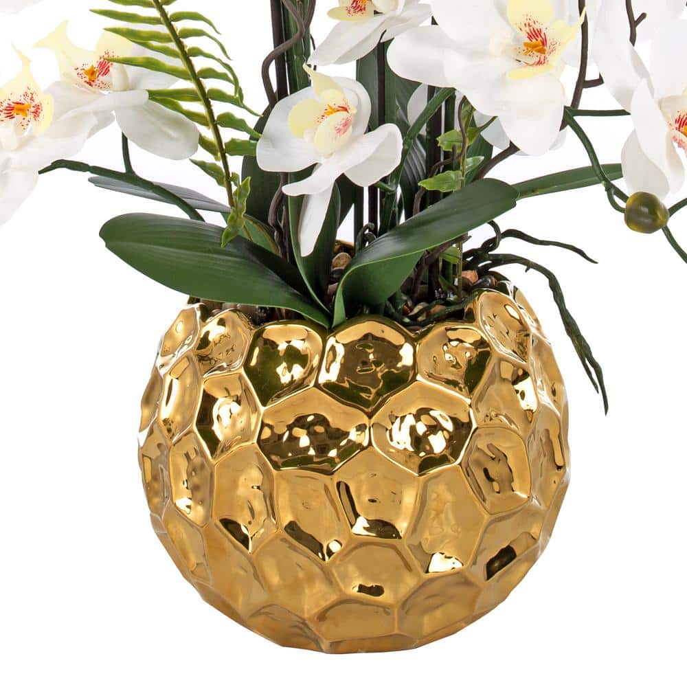 Vanity Art 29.13 in. H Artificial Orchid Floral Arrangement in Ceramics Vase