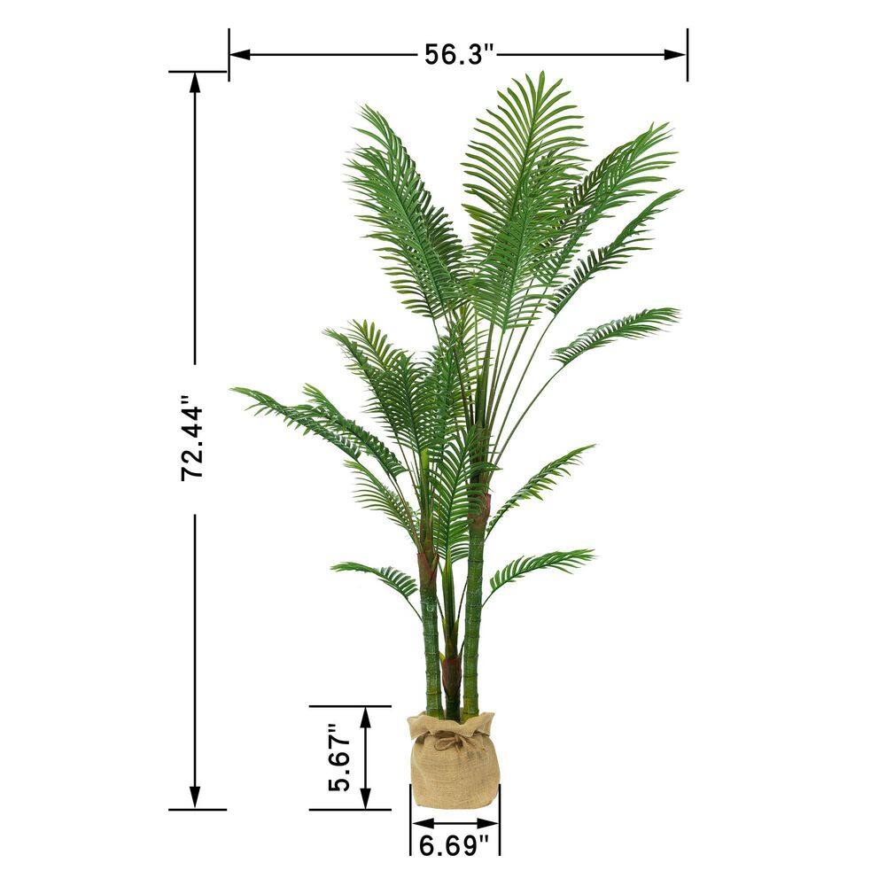 Vanity Art 72 .44 in. H Artificial Palm Tree in Pot (Set of 2)