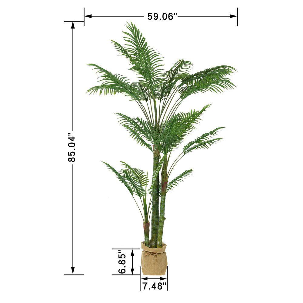 Vanity Art 85 .04 in H Artificial Palm Plant in Planter (Set of 2)