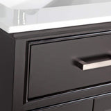Vanity Art Genoa 24 in. W x 22 in. D x 36 in. H Bath Vanity in Espresso with Engineered Marble Top in White with Basin and Mirror