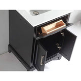Vanity Art Genoa 24 in. W x 22 in. D x 36 in. H Bath Vanity in Espresso with Engineered Marble Top in White with Basin and Mirror