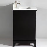 Vanity Art Genoa 24 in. W x 22 in. D x 36 in. H Bath Vanity in Espresso with Engineered Marble Top in White with Basin and Mirror