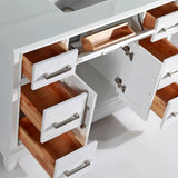 Vanity Art Genoa 48 in. W x 22 in. D x 36 in. H Bath Vanity in White with Engineered Marble Top in White with Basin and Mirror