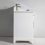 Vanity Art Genoa 48 in. W x 22 in. D x 36 in. H Bath Vanity in White with Engineered Marble Top in White with Basin and Mirror