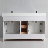 Vanity Art Genoa 60 in. W x 22 in. D x 36 in. H Bath Vanity in White with Engineered Marble Top in White with Basin and Mirror