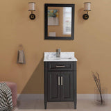 Vanity Art Savona 24 in. W x 22 in. D x 36 in. H Bath Vanity in Grey with Vanity Top in White with White Basin and Mirror