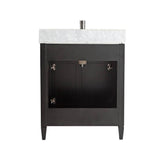 Vanity Art Savona 30 in. W x 22 in. D x 36 in. H Bath Vanity in Espresso with White Marble Top, White Basin, and Mirror