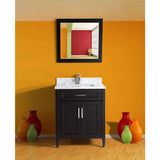 Vanity Art Savona 30 in. W x 22 in. D x 36 in. H Bath Vanity in Espresso with White Marble Top, White Basin, and Mirror