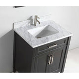 Vanity Art Savona 30 in. W x 22 in. D x 36 in. H Bath Vanity in Espresso with White Marble Top, White Basin, and Mirror