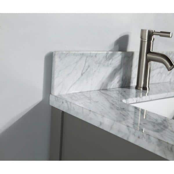 Vanity Art Savona 30 in. W x 22 in. D x 36 in. H Bath Vanity in Espresso with White Marble Top, White Basin, and Mirror