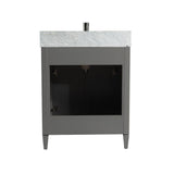 Vanity Art Savona 30 in. W x 22 in. D x 36 in. H Bath Vanity in Grey with Vanity Top in White with White Basin and Mirror