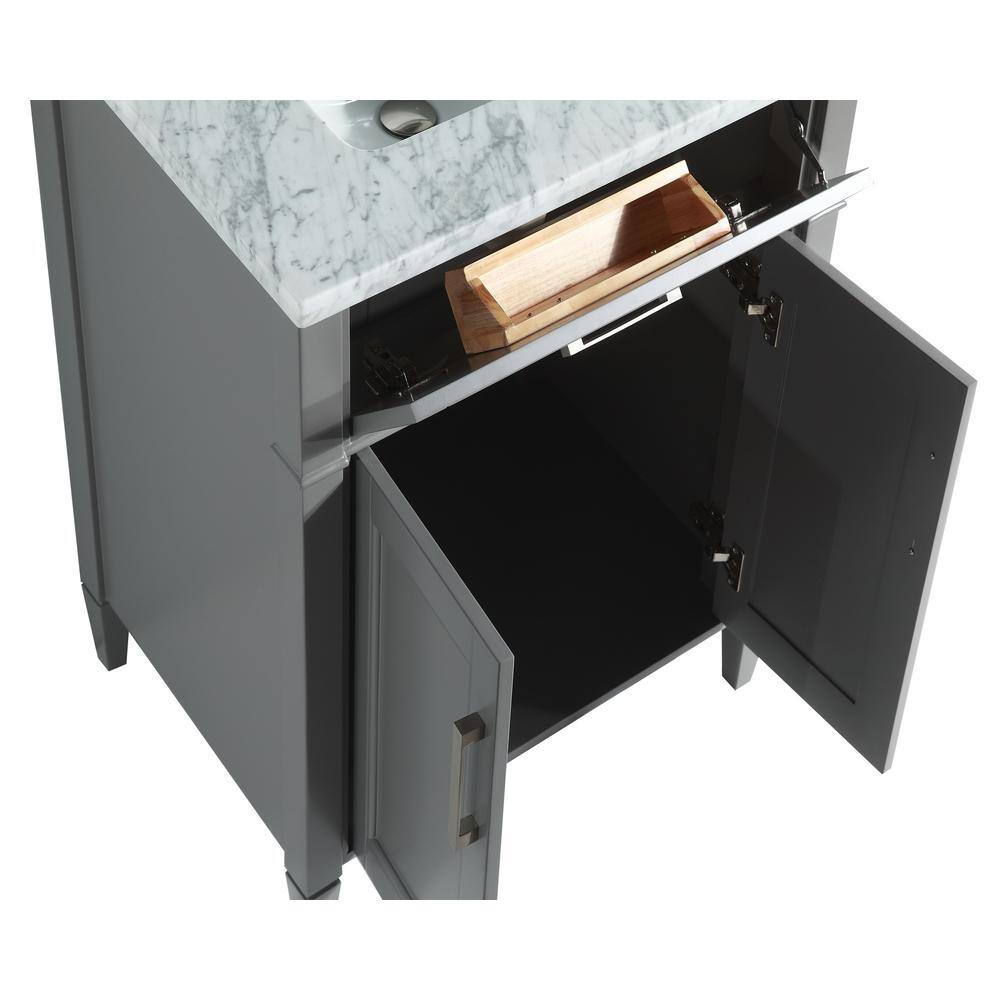 Vanity Art Savona 30 in. W x 22 in. D x 36 in. H Bath Vanity in Grey with Vanity Top in White with White Basin and Mirror