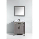 Vanity Art Savona 30 in. W x 22 in. D x 36 in. H Bath Vanity in Grey with Vanity Top in White with White Basin and Mirror