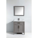 Vanity Art Savona 30 in. W x 22 in. D x 36 in. H Bath Vanity in Grey with Vanity Top in White with White Basin and Mirror