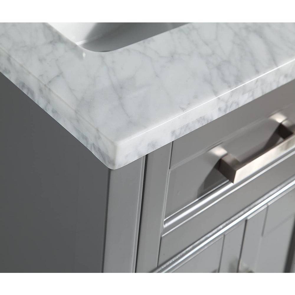 Vanity Art Savona 30 in. W x 22 in. D x 36 in. H Bath Vanity in Grey with Vanity Top in White with White Basin and Mirror