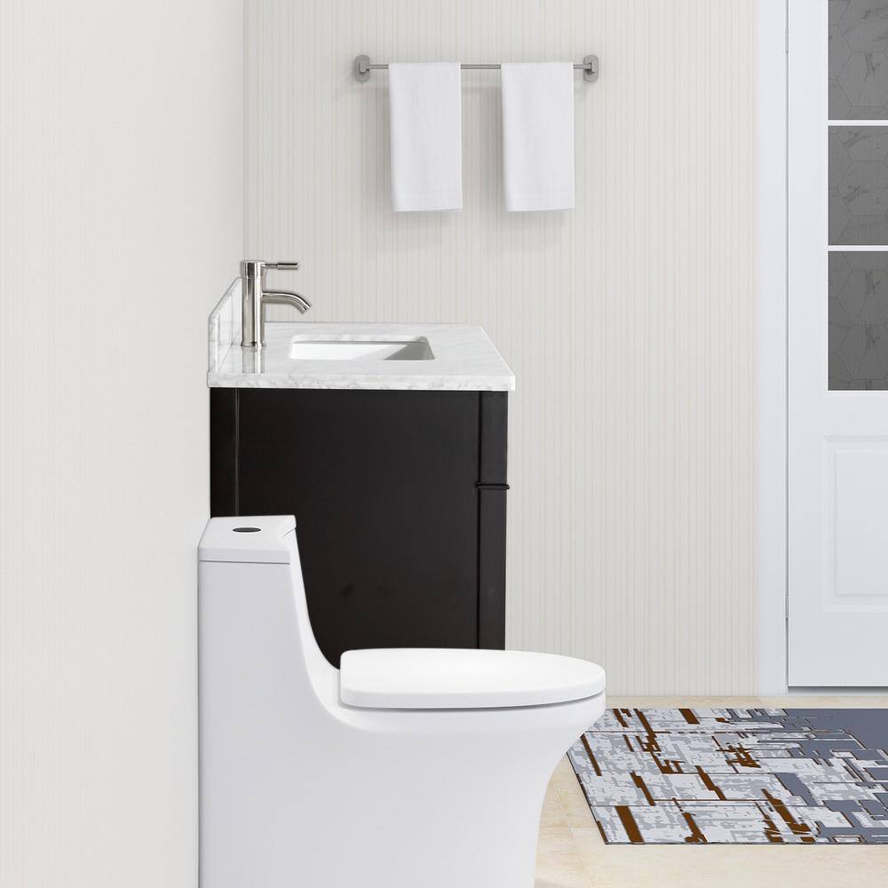 Vanity Art 36 in. W x 22 in. D x 36 in. H Vanity in Espresso with Single Basin Vanity Top in White and Grey Marble and Mirror