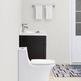 Vanity Art 36 in. W x 22 in. D x 36 in. H Vanity in Espresso with Single Basin Vanity Top in White and Grey Marble and Mirror