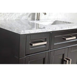 Vanity Art Savona 48 in. W x 22 in. D x 36 in. H Vanity in Espresso with Single Basin Vanity Top in White and Grey Marble and Mirror