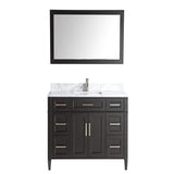 Vanity Art Savona 48 in. W x 22 in. D x 36 in. H Vanity in Espresso with Single Basin Vanity Top in White and Grey Marble and Mirror