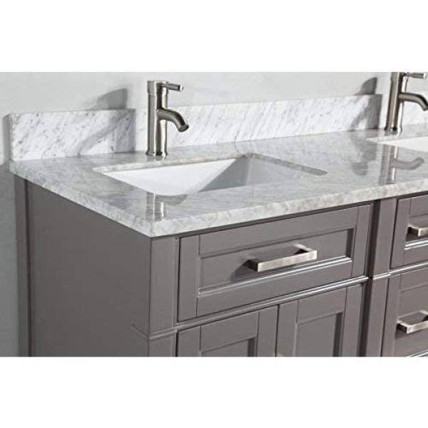 Vanity Art Savona 72 in. W x 22 in. D x 36 in. H Bath Vanity in Grey with Vanity Top in White with White Basin and Mirror