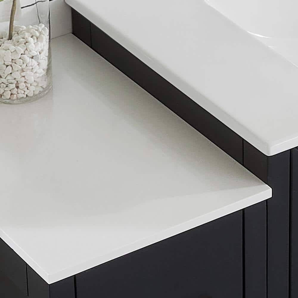 Vanity Art 42 in. W x 18 in. D x 36 in. H Bathroom Vanity in Espresso with Single Basin Vanity Top in White Ceramic and Mirror