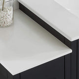 Vanity Art 42 in. W x 18 in. D x 36 in. H Bathroom Vanity in Espresso with Single Basin Vanity Top in White Ceramic and Mirror