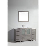 Vanity Art Brescia 54 in. W x 18 in. D x 36 in. H Bathroom Vanity in Grey with Vanity Top in White with White Basin and Mirror