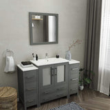 Vanity Art Brescia 54 in. W x 18 in. D x 36 in. H Bathroom Vanity in Grey with Vanity Top in White with White Basin and Mirror