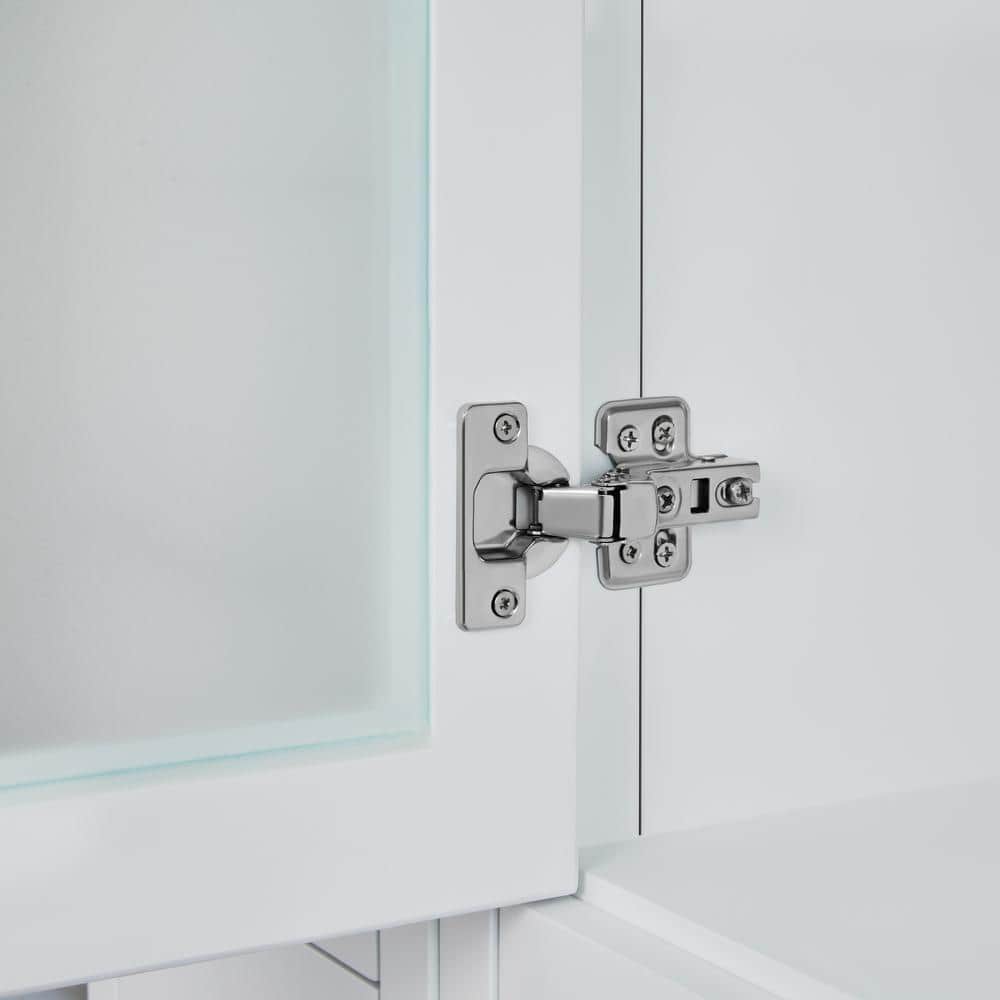 Vanity Art Brescia 54 in. W x 18 in. D x 36 in. H Bathroom Vanity in White with Vanity Top in White with White Basin and Mirror