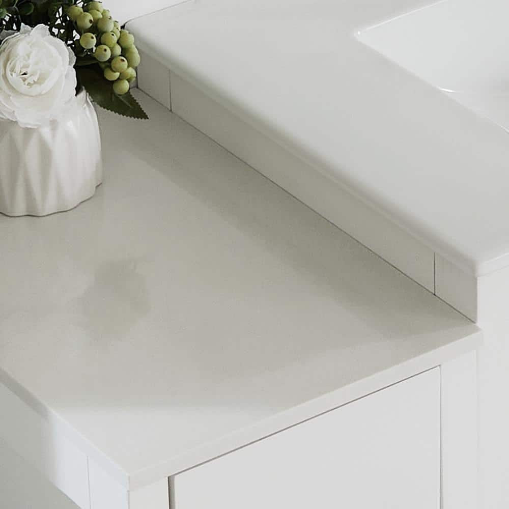 Vanity Art Brescia 54 in. W x 18 in. D x 36 in. H Bathroom Vanity in White with Vanity Top in White with White Basin and Mirror