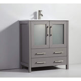 Vanity Art Brescia 72 in. W x 18 in. D x 36 in. H Bath Vanity in Grey with Vanity Top in White with White Basin and Mirror