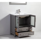 Vanity Art Brescia 84 in. W x 18 in. D x 36 in. H Bath Vanity in Grey with Vanity Top in White with White Basin and Mirror