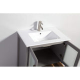 Vanity Art Brescia 84 in. W x 18 in. D x 36 in. H Bath Vanity in Grey with Vanity Top in White with White Basin and Mirror