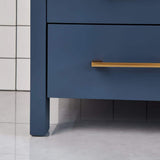 Vanity Art Brescia 96 in. W x 18 in. D x 36 in. H Double Sink Bath Vanity in Blue with White Ceramic Top and Mirror