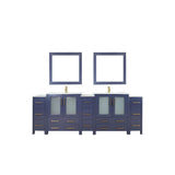 Vanity Art Brescia 96 in. W x 18 in. D x 36 in. H Double Sink Bath Vanity in Blue with White Ceramic Top and Mirror