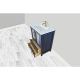 Vanity Art Brescia 30 in. W x 18 in. D x 36 in. H Single Sink Bath Vanity in Blue with White Ceramic Top and Mirror