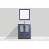 Vanity Art Brescia 30 in. W x 18 in. D x 36 in. H Single Sink Bath Vanity in Blue with White Ceramic Top and Mirror