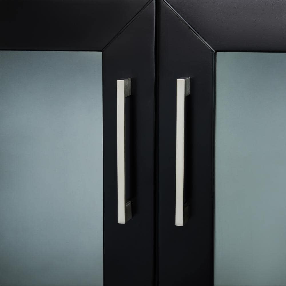 Vanity Art Brescia 108 in. W x 18 in. D x 36 in. H Bathroom Vanity in Espresso with Double Basin Top in White Ceramic and Mirrors