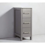 Vanity Art Ravenna 60 in. W Bathroom Vanity in Grey with Double Basin in White Engineered Marble Top and Mirror