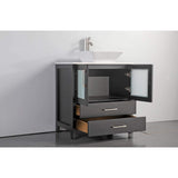 Vanity Art Ravenna 42 in. W Bathroom Vanity in Espresso with Single Basin in White Engineered Marble Top and Mirror