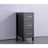 Vanity Art Ravenna 42 in. W Bathroom Vanity in Espresso with Single Basin in White Engineered Marble Top and Mirror