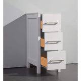 Vanity Art Ravenna 54 in. W Bathroom Vanity in White with Single Basin in White Engineered Marble Top and Mirror