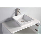 Vanity Art Ravenna 54 in. W Bathroom Vanity in White with Single Basin in White Engineered Marble Top and Mirror