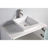 Vanity Art Ravenna 60 in. W Bathroom Vanity in White with Single Basin in White Engineered Marble Top and Mirror