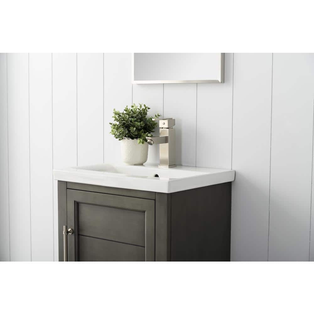 Vanity Art Vannes 20 in. W x 16 in. D x 34.5 in. H Bathroom Vanity in Silver Grey with Ceramic Top