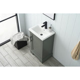 Vanity Art Vannes 20 in. W x 16 in. D x 34.5 in. H Single Sink Bathroom Vanity in Vintage Green with Ceramic Top