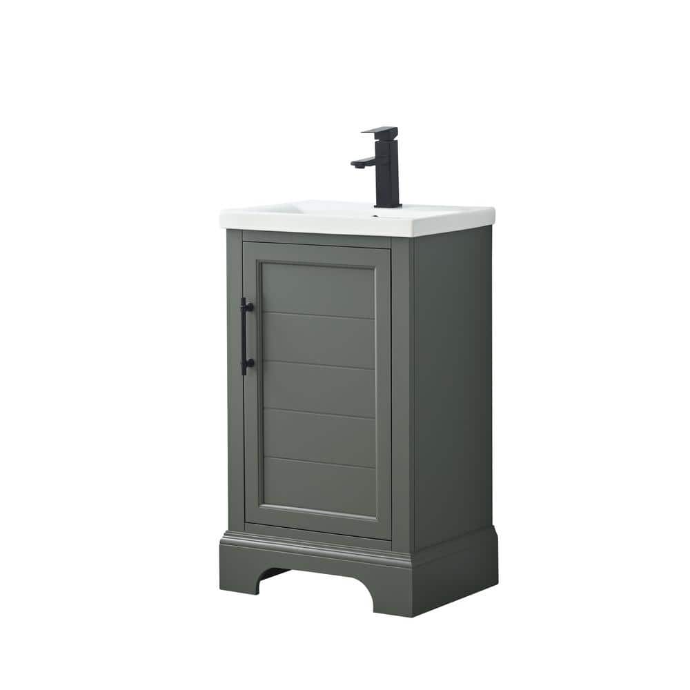 Vanity Art Vannes 20 in. W x 16 in. D x 34.5 in. H Single Sink Bathroom Vanity in Vintage Green with Ceramic Top