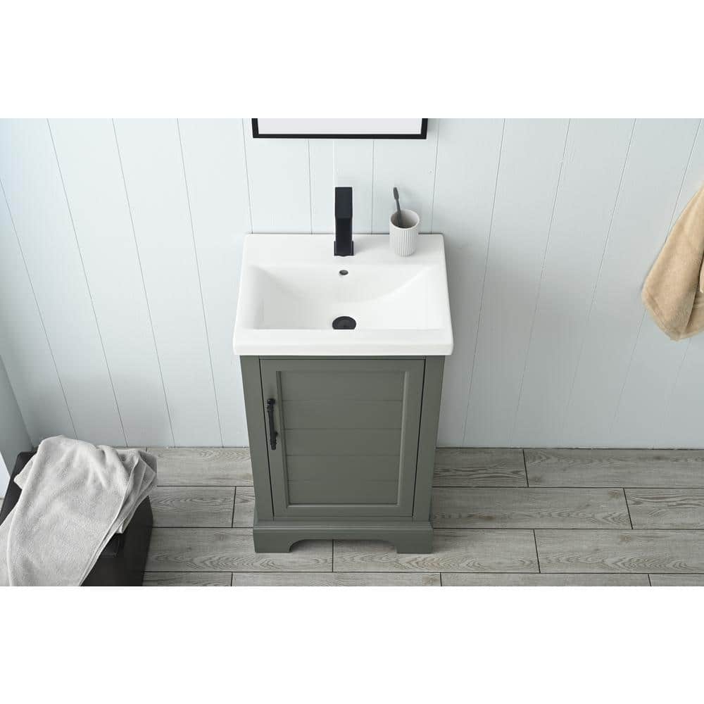 Vanity Art Vannes 20 in. W x 16 in. D x 34.5 in. H Single Sink Bathroom Vanity in Vintage Green with Ceramic Top