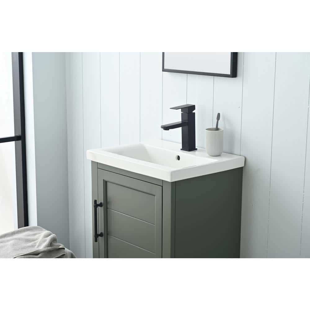 Vanity Art Vannes 20 in. W x 16 in. D x 34.5 in. H Single Sink Bathroom Vanity in Vintage Green with Ceramic Top